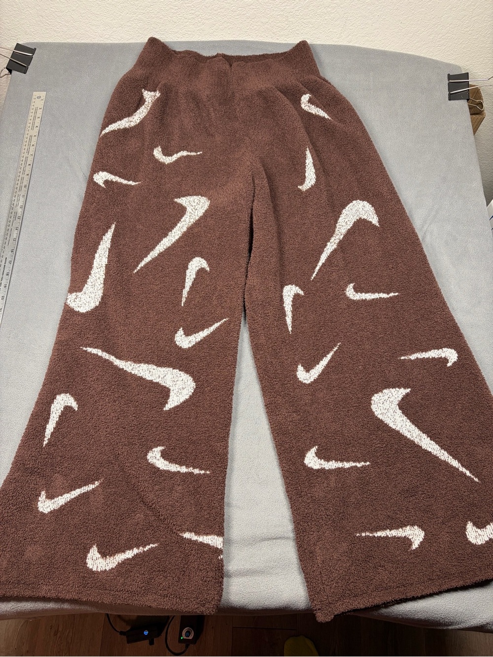 Nike Phoenix Boucle Wide Leg Pants Wide Leg 2XL Brown Comfy